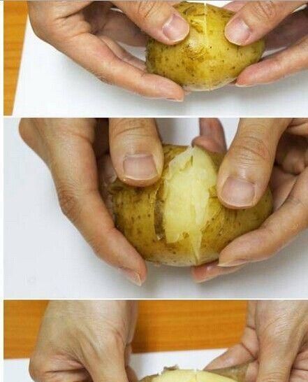  水中|想要快速去土豆皮？厨房阿姨来告诉你，简单快速又省事