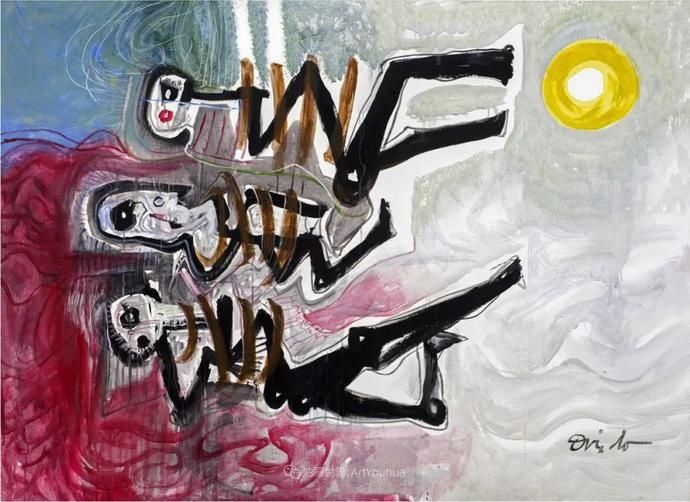  笔触|强烈的笔触和色彩，表现出韧性、肮脏及人性