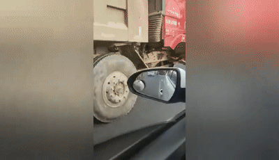  路上|惊险！货车前轮没了还在路上跑，司机却这样说…