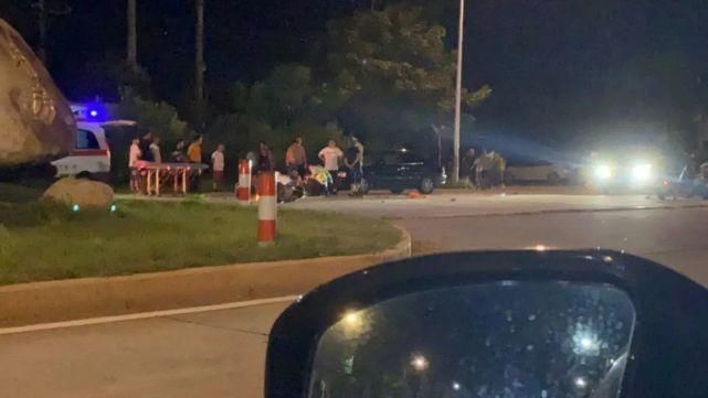  伤者|东岭港雅附近沿海大通道发生一起车祸！其中有一伤者....