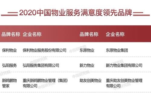 中国|2020中国房地产服务品牌排行榜