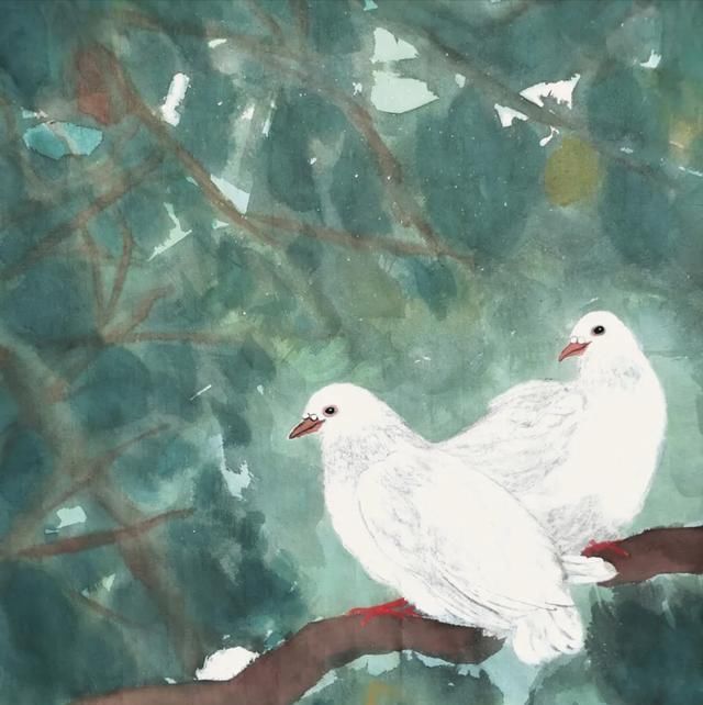  赏析|花开富贵，“鸽”舞升平——仁美学员《和平富贵图》作品赏析