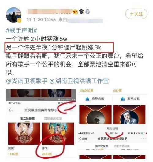  歌手|扎心了！许飞《浪姐》票数异常？再被扒06年《超女》和《歌手》被官方清票