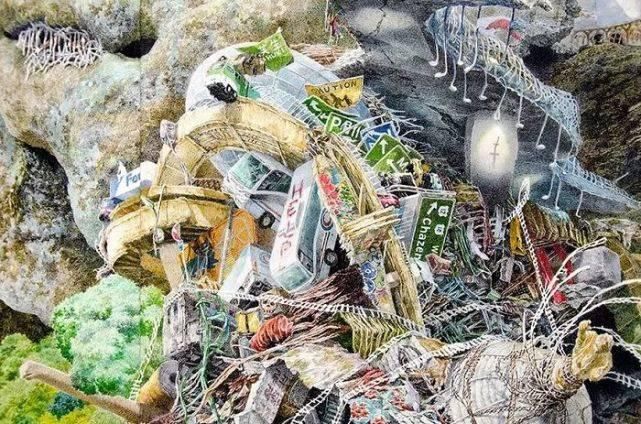 极致|一幅画画了3年,细到要用放大镜,他把钢笔画玩到了极致!