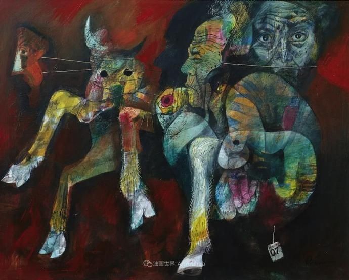  笔触|强烈的笔触和色彩，表现出韧性、肮脏及人性