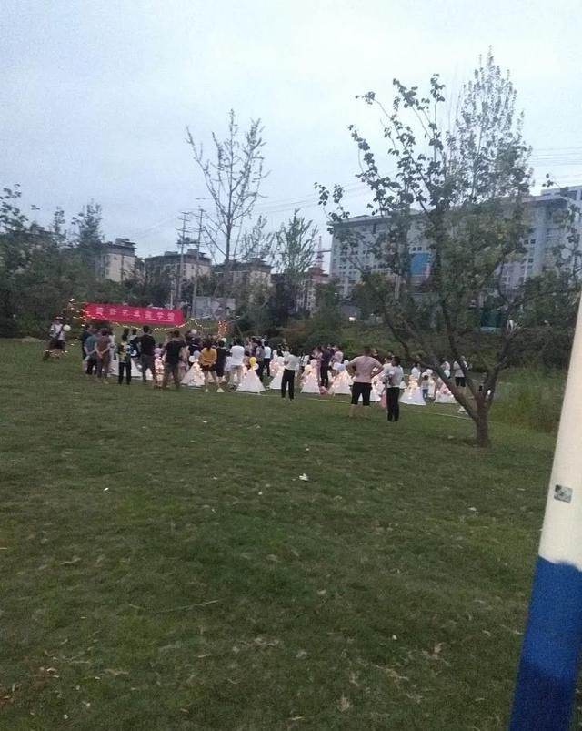 践踏|网友爆料：有人在洛神公园草坪上搞活动践踏绿地……