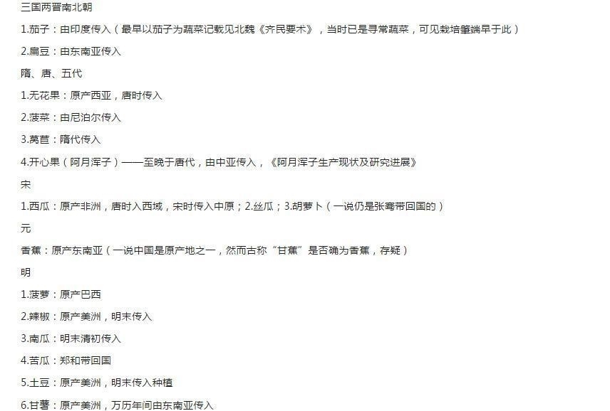  饿死|回秦朝吃顿饭, 要么被饿死, 要么被气死, 附各种食物进中国时间表