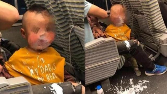 孩子|4岁男孩不小心在高铁上打翻了酸奶，爸爸的行为让乘客心疼孩子