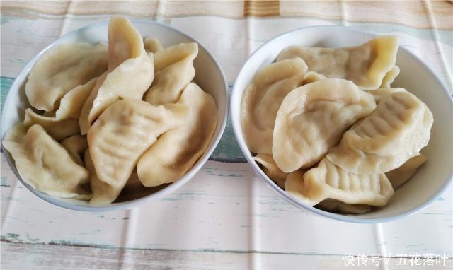 好吃|妈妈包了薄皮馅的饺子,很好吃,我一口气吃了两碗饺子