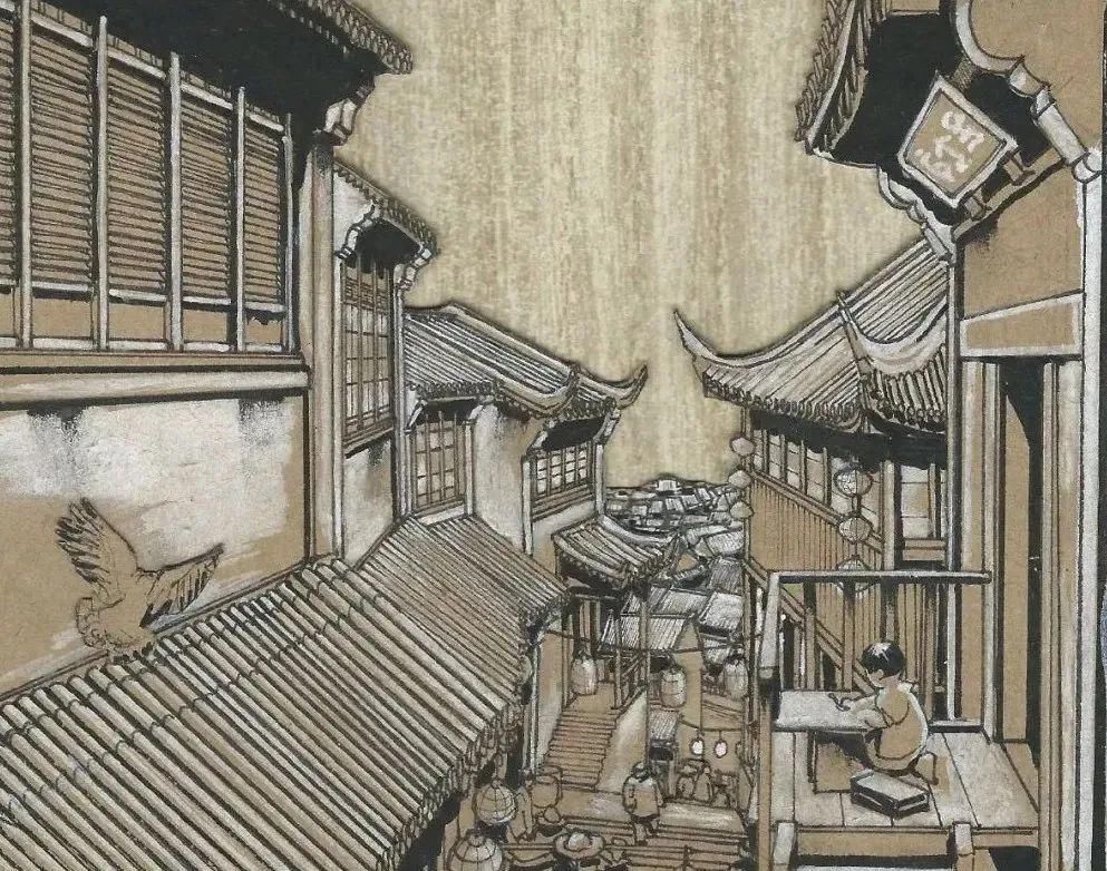 画师|英国插画师的钢笔建筑