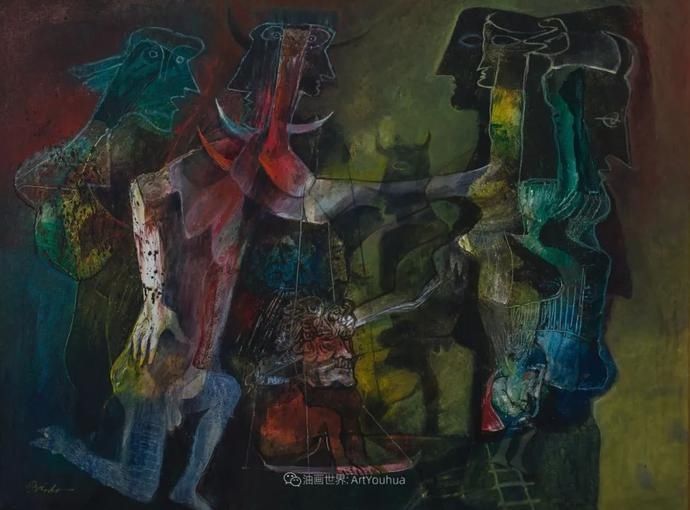  笔触|强烈的笔触和色彩，表现出韧性、肮脏及人性
