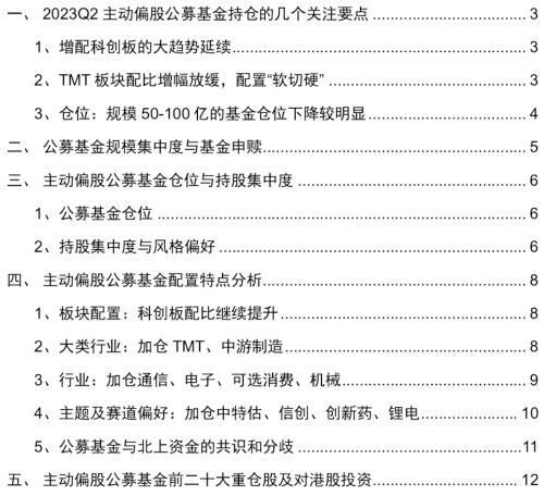 Q2主动偏股公募基金持仓揭秘：TMT持仓向偏硬件扩散，中小盘偏好热度不减