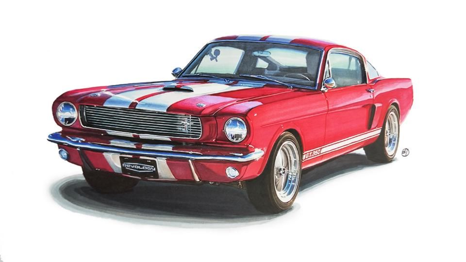 福特|【汽车手绘】福特 1965 Shelby GT35 最后彩蛋