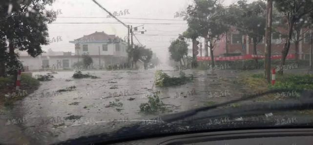  折断|今晨海安突发大风，屋顶被掀翻，树枝被折断，太阳能热水器掉落...