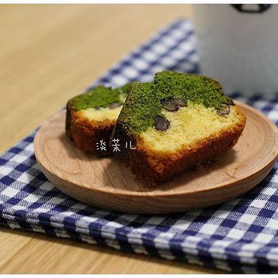  蜜豆|抹茶蜜豆双色磅蛋糕