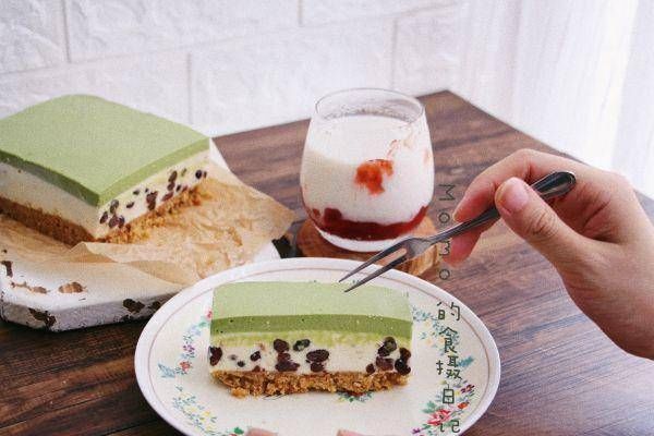 消化饼干|尝一口抹茶蜜豆奶酪,一份夏日甜点,会融化你的心