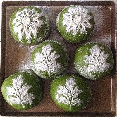  豆沙|抹茶麻薯夹馅面包