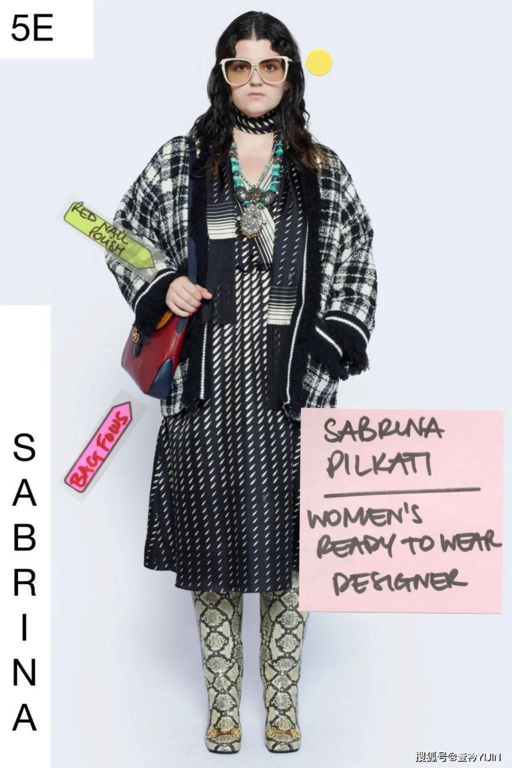  女孩|GUCCI 2021Resort | 打破常规时装周发布的便利贴女孩