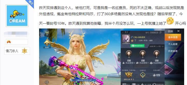  巡查|“吃鸡”大哥撞到巡查员，账号被封十年，一看热力值：起码充2万