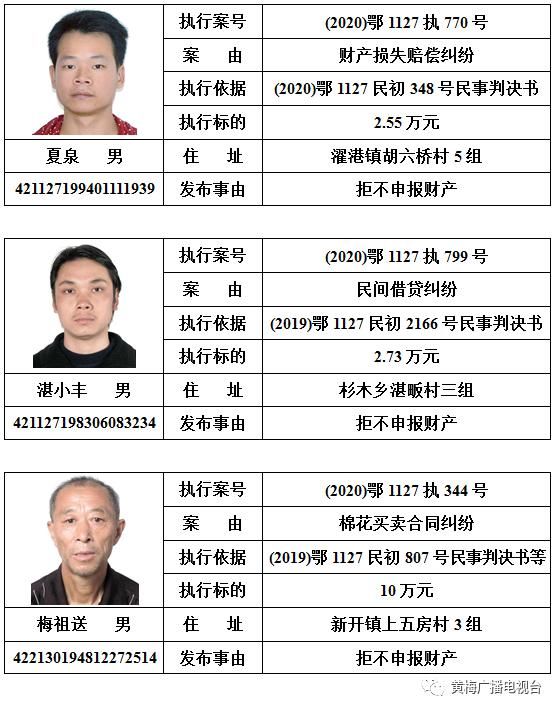  人民法院|黄梅县人民法院发布对邹南勇等110名被执行人的预拘留公告