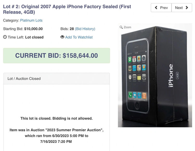 4GB初代iPhone拍出天价，雷军在微博也发布其初代产品的包装？