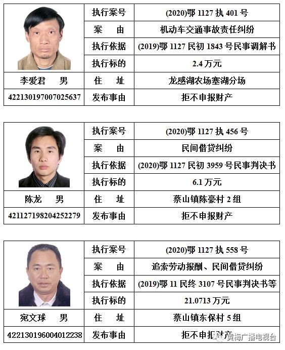  人民法院|黄梅县人民法院发布对邹南勇等110名被执行人的预拘留公告