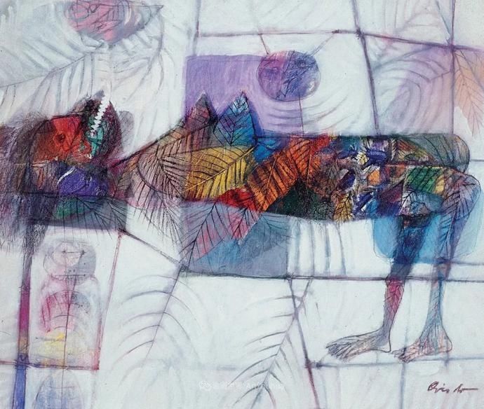  笔触|强烈的笔触和色彩，表现出韧性、肮脏及人性