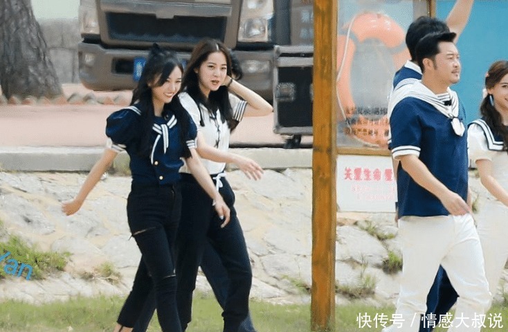  路透|跑男最后一期录制路透，baby穿水手服甜美，我却关注另外两位女生