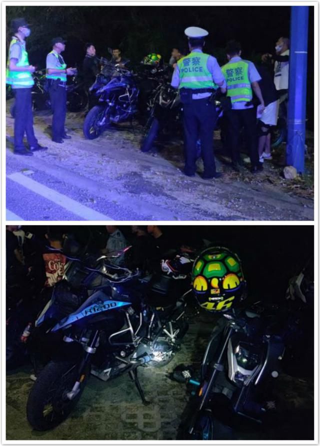  上五|深夜驾驶摩托车“登”上五桂山主峰，交警现场抓获8人