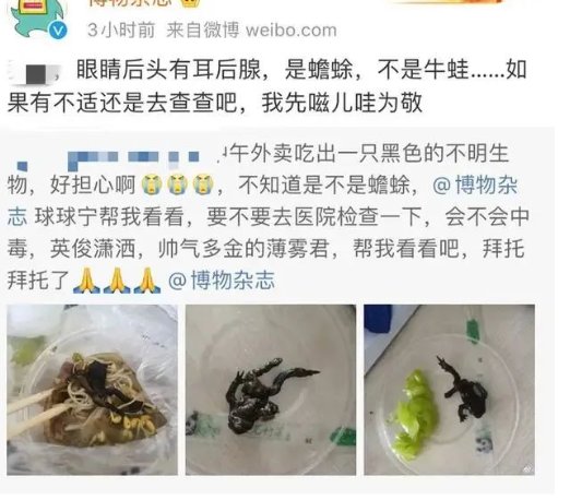 女子|“天呐，癞蛤蟆！”女子点了份外卖，看吐上万人，商家回应让人窒息！