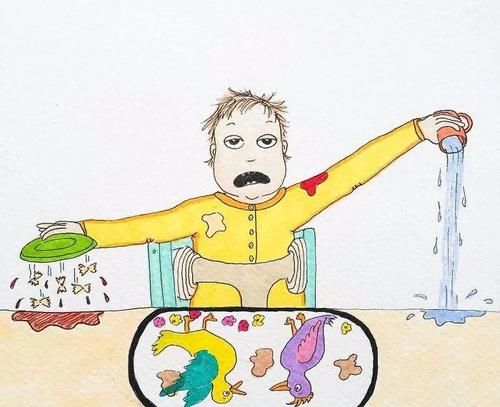  画下|一位妈妈用“怪异”的画风，画下她与熊孩子的日常，感动无数父母