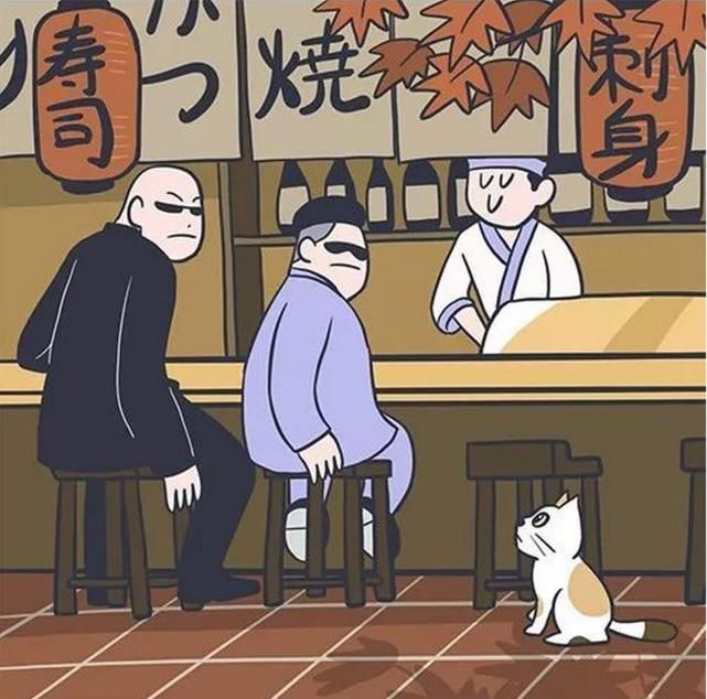  生鱼片|奇趣漫画：土豪在寿司店遇到猫咪，准备顶级的生鱼片招待它