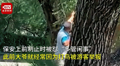  警方|大爷在玉渊潭用弹弓打鸟，警方介入调查