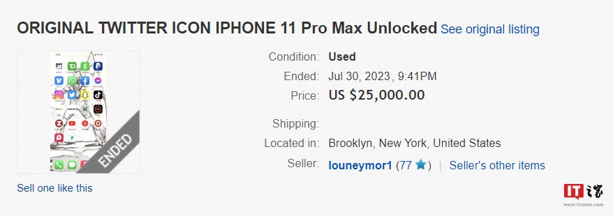 eBay 上架带有旧 Twitter 图标的 iPhone，售 2.5 万美元