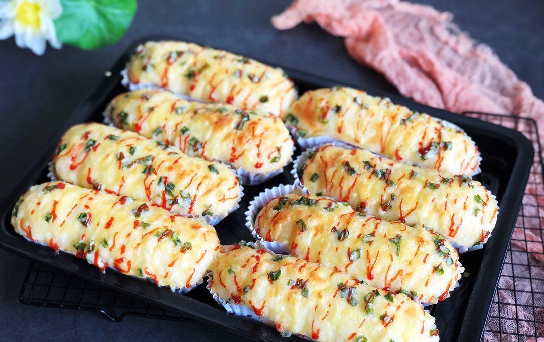  位厨友|超软国版香葱芝士面包, 采用快速中种法发酵, 百分百成功攻略