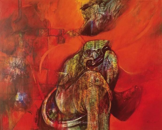  笔触|强烈的笔触和色彩，表现出韧性、肮脏及人性