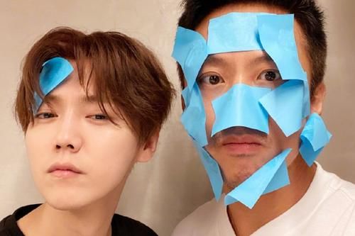 合影|鹿晗综艺新路透曝光,R1SE成员也参加,蹲在地上合影像画报