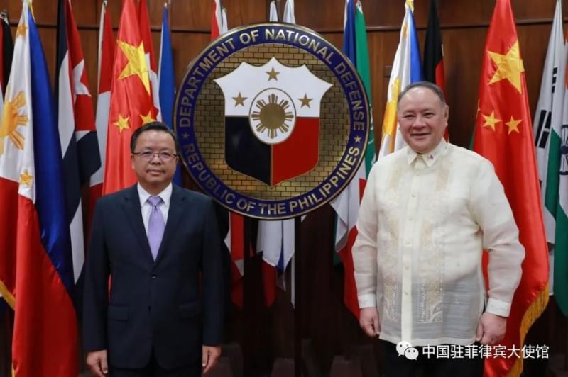 中国大使会见菲律宾新任防长