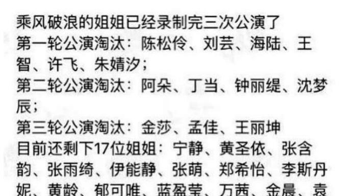  新一轮|《浪姐》阿朵被曝淘汰后参加活动，第二批淘汰名单流出让人出乎意料