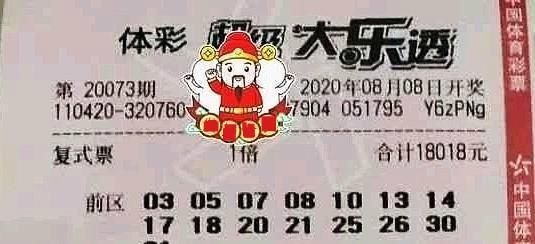 蓝色球|第20073期大乐透晒出，多张18018元大复式票，后区双蓝号挑08、09
