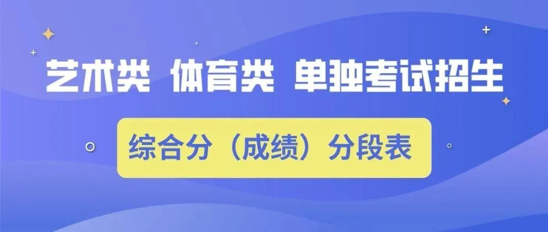  成绩|速看！2020高考艺术类、体育类及单独考试招生综合分（成绩）分段表出炉！