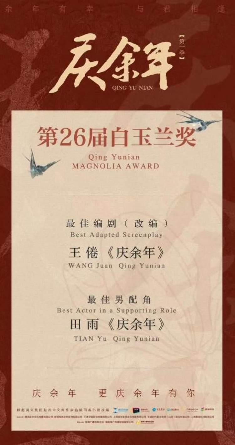  筹备|白玉兰奖上唯一被催更的作品《庆余年》，第二季筹备开始！