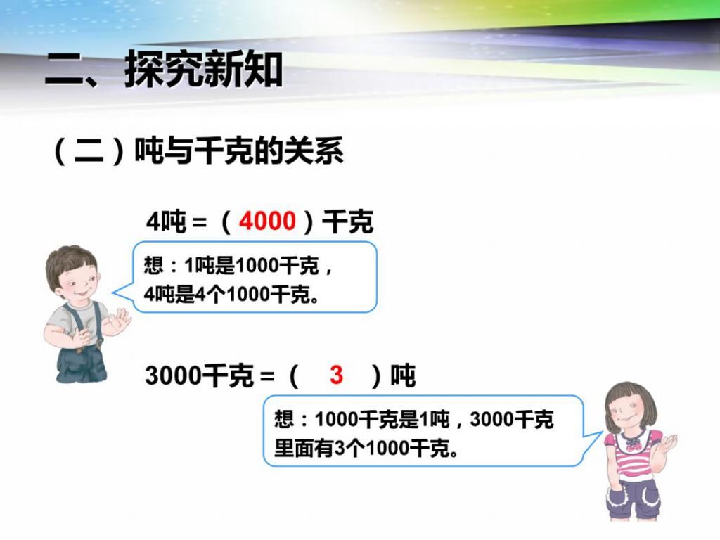  数学|人教版数学三年级上册3.3《测量：吨的认识》精讲
