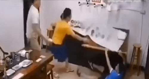  父亲|男孩拽倒放翡翠的桌子，三者关系确定，孩子的父亲已经赔偿