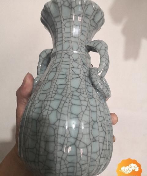 北宋官窑|宋代官窑双耳瓶赏析