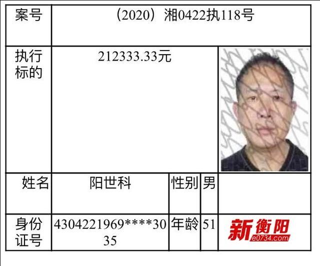 失信|诚信衡阳：衡南县人民法院公布一批失信被执行人名单