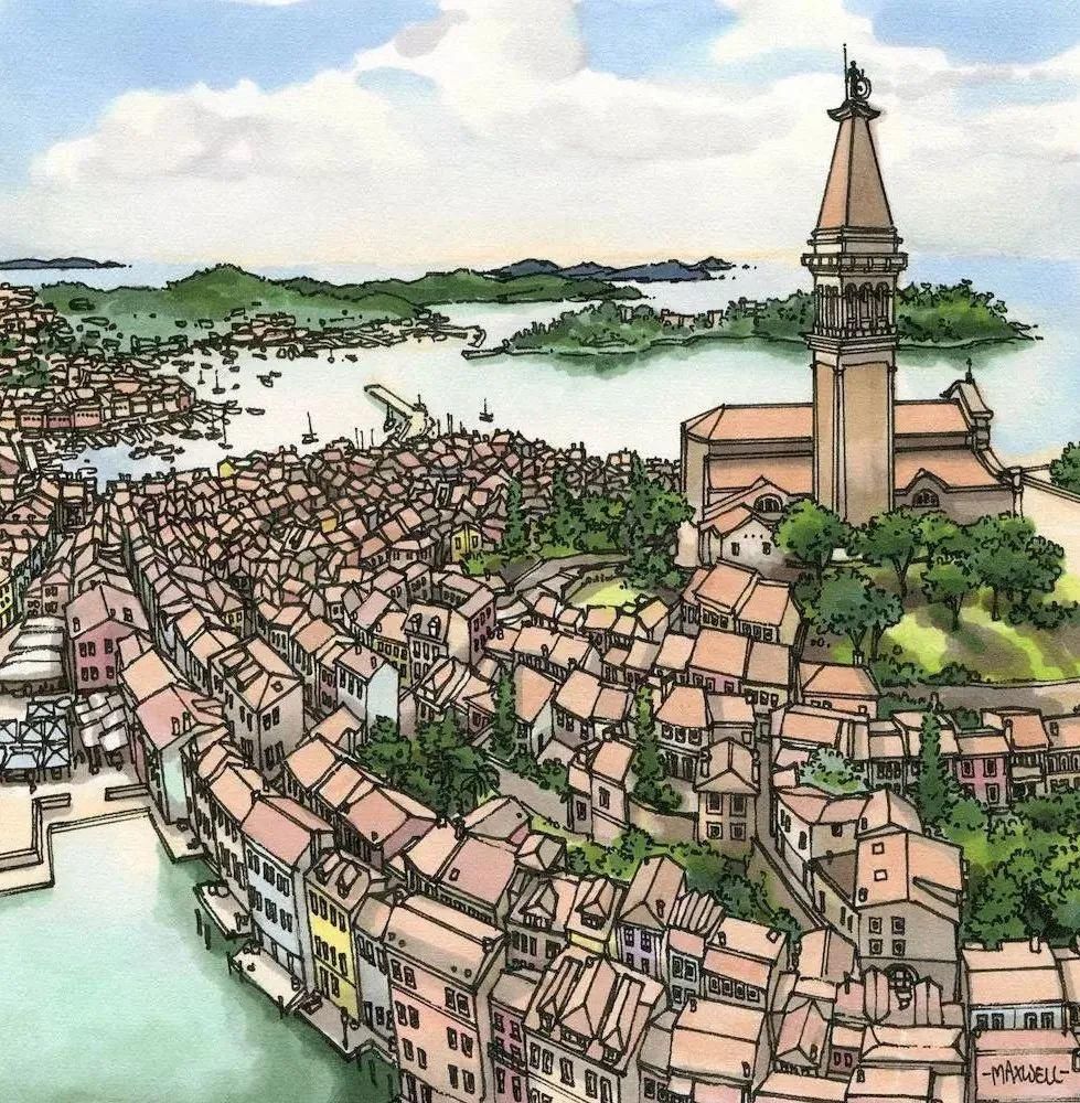 画师|英国插画师的钢笔建筑