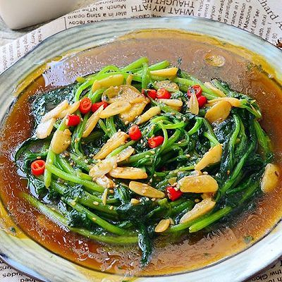  成品|爆炒蒜蓉蚝油茼蒿