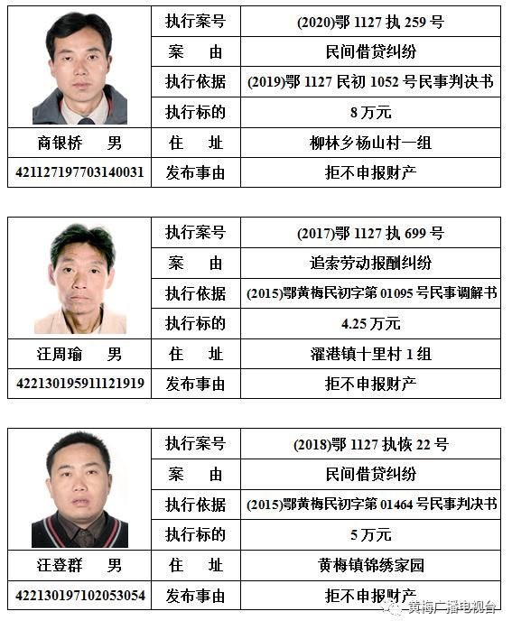  人民法院|黄梅县人民法院发布对邹南勇等110名被执行人的预拘留公告