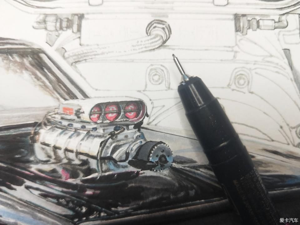  马克笔|汽车手绘半年报告 # 接触车手绘就是从一辆雷凌开始
